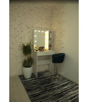 Туалетный столик "Диана" 80х80 с безрамным зеркалом 80х60 и стеллажем
